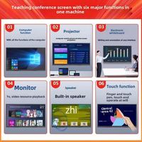Tableau blanc interactif numérique, tablette PC, équipement éducatif, 65 pouces, 120 Hz, résolution 3840x2160, 20 points tactiles