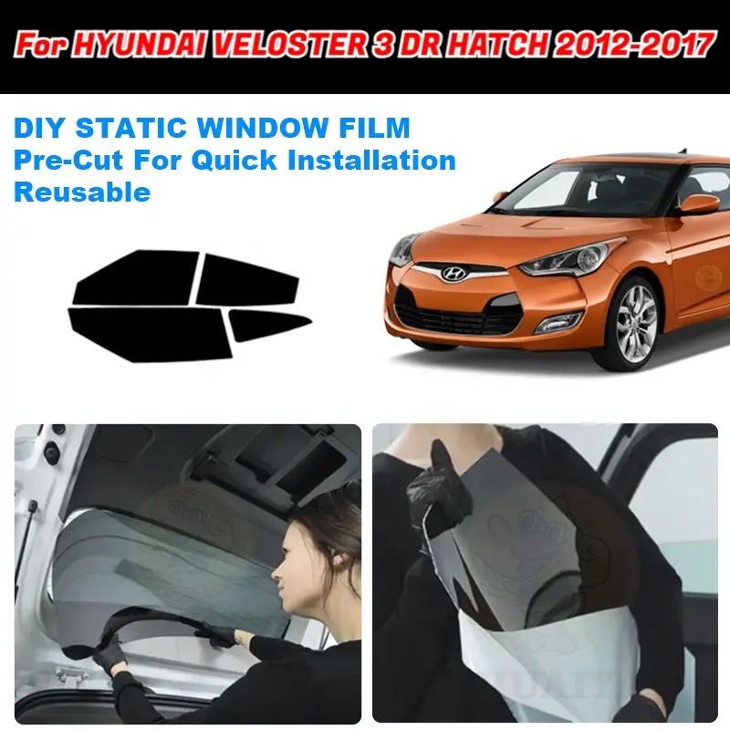 ZHUAIYA araba pencere tonu çıkarılabilir precut pencere tonu filmi HYUNDAI HYUNDAI için 3 DR HATCH 2012-2017