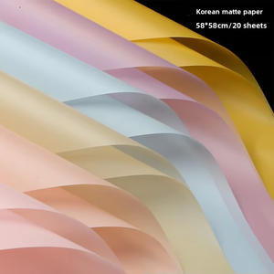 Papel <span class=keywords><strong>de</strong></span> Envolver para Flores, Estilo Coreano, Mate, Semitransparente, Impresión con Tinta Ecológica, Color Sólido, Material para Envolver Ramos - Product Image 1