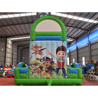 Château gonflable commercial en PVC avec toboggan combiné, chien à pattes, toboggan sec gonflable, parcours d'obstacles à louer