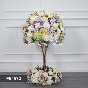 DKB Artificial Flowers Factory Wholesale High Quality Wedding Decoration Artificial Silk White Flower Ball Centerpiece - Product Image 3