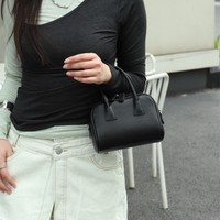 ODM&OEM 2026 Fabricant Personnalisé Sac Bowling Haut de Gamme en Cuir Véritable avec Fermeture Éclair, Sac Bandoulière Mini Carré Tendance pour Femme