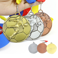 Médaille de football pour enfants personnalisée pas cher 3D avec ruban or Soccer Race Finisher Award Sports Medals