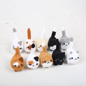 Nouveau porte-clés chat en crochet 3D mini, adorable jouet en peluche fait main, amigurumi tricoté, poupée chaton, breloque <span class=keywords><strong>de</strong></span> sac, pendentif, porte-clés - Product Image 1