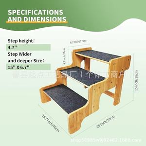 <b>Pet</b> Stairs For Medium Dogs Wood Anti Slip Steps For Bed <b>Sofa</b> Climbing Ladder - Product Image 3