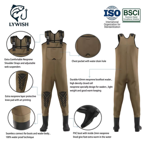 Vente flash : Waders unisexes imperméables en <span class=keywords><strong>néoprène</strong></span> 4 mm avec bottes en caoutchouc vulcanisé, durables pour la pêche à la mouche et les activités de plein air - Product Image 2
