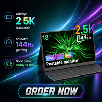 Moniteur Portable 18 pouces 2.5K 144hz 2560 1600 16:10 500 Nits moniteur de voyage affichage pour ordinateur portable MacBook Ssurface