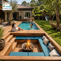 Piscine hors sol chic en fibre de verre pour terrasse, jacuzzi extérieur personnalisé pour amis, conteneur spa sur mesure