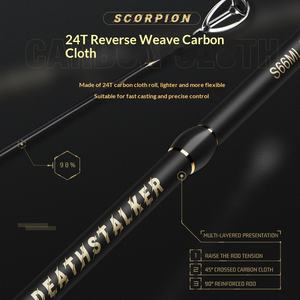 Canne à pêche Haodun M <span class=keywords><strong>Tuning</strong></span> Lure Rod MH Hardness Black pour micro-objets, bouche de cheval, longue portée, pour la pêche en rivière/lac/rivière - Product Image 2