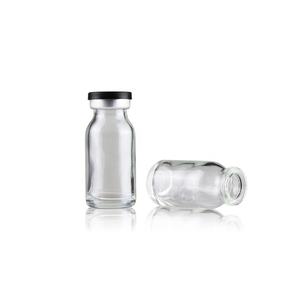 Frasco de vidrio transparente para inyección, contenedor de medicina líquida con tapa de aluminio olástico, 20ml, 30ml, 50ml, 1 onza - Product Image 2