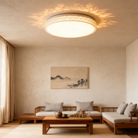 Plafonniers LED modernes à télécommande ronds avec motif de bordure de style moderne pour l'intérieur, lampe de plafond LED moderne pour la maison