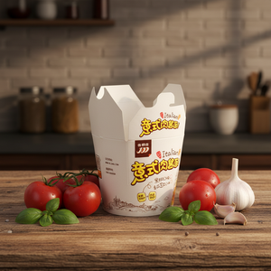 Caja de Comida <span class=keywords><strong>para</strong></span> Llevar de Papel Kraft Biodegradable y Reciclable de 32 oz Personalizada ZJPACK <span class=keywords><strong>para</strong></span> Envasado de Fideos y Pasta de Restaurante - Product Image 1