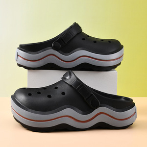 Platform <b>Clogs</b> Summer Outdoor Wear Non Slip Height Increasing Breathable Durable Odor Resistant Couple Beach Sandals - Product Image 2