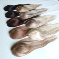 Rambut Asli Manusia Full Density 4x5 Mono Base Hair Topper dengan Jaring Mono yang Dapat Bernapas untuk Vendor Salon Rambut