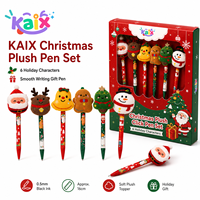 KAIX – Nouveaux Ensembles de Stylos Gel en Peluche de Noël Mignons en Gros, Stylos Gel à Encre Noire 0,5 mm pour l'Écriture Scolaire – Motif Dessin Animé
