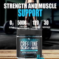 Gummies de Créatine Monohydrate Or Marque Blanche 5000mg – Complément Pré-entraînement Sportif pour la Croissance Musculaire et l'Énergie