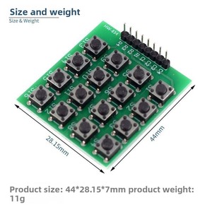 Module de clavier matriciel 4x4, 16 touches, matrice de commutateurs tactiles pour carte d'extension de microcontrôleur, pour projets <span class=keywords><strong>Arduino</strong></span> DIY - Product Image 4