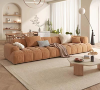 Canapé modulaire en tissu mat, style minimaliste, grand format, pour salon, couleur crème, modèle Wind Puff Tofu Block