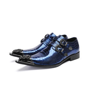 2025 hommes décontracté en cuir véritable sans lacet chaussures grosse tête Derby robe d'affaires pour les mariages d'été qualité fermeture marié Style - Product Image 3