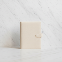 Reliures à anneaux en cuir métallique A5 avec porte-cartes, six trous, reliure en cuir PU, carnet de notes, planificateur, portefeuille