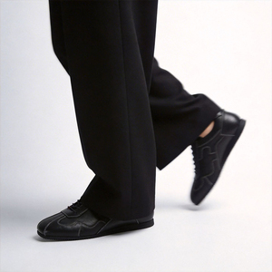 Chaussures décontractées pour hommes en cuir véritable de qualité supérieure, élégantes, noires, streetwear, plates, légères, pour l'extérieur - Product Image 5
