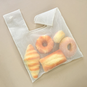 Sac fourre-tout en <span class=keywords><strong>organza</strong></span> <span class=keywords><strong>blanc</strong></span> recyclable écologique personnalisé avec poignée en corde pour un usage quotidien et cadeau sac à provisions avec logo publicitaire - Product Image 2