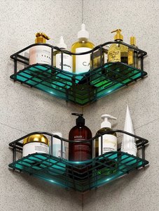 Usine nouveau type mural moderne métal fer salle de bain étagère de rangement organisateur étagère <span class=keywords><strong>sans</strong></span> perçage <span class=keywords><strong>cuisine</strong></span> et salle de bain utilisation - Product Image 5