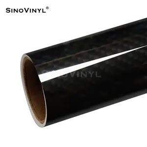 SINOVINYL prix usine PET Film voiture vinyle Wrap brillant argent noir véritable Fiber de carbone Film véhicule Auto emballage vinyle