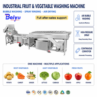 Baiyu industriële automatische groente- en fruitwasmachine met bubbelsterilisatie voor sojabonen, maïs, noten, tarwe en voedselreiniging (voedselveilig).