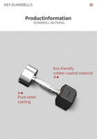 Haltères hexagonaux polyvalents en caoutchouc de 5 kg, modèle unisexe, pour la musculation à domicile, entraînement des bras