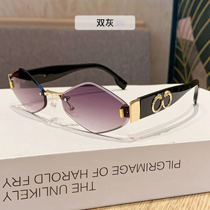 Lunettes de soleil rétro œil de chat pour femmes, demi-cerclées, protection UV400, style adulte, pour l'extérieur - Product Image 4