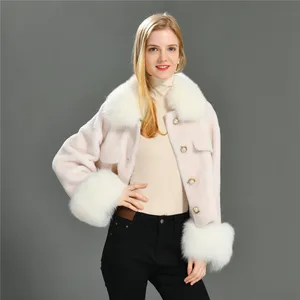 Autumn Winter China Factory Cheap Price Custom Style Wholesale Genuine Sheep Fur Coat Girls