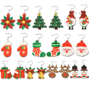 Pendientes de campanas de muñeco de nieve de Papá Noel de dibujos animados chapados en plata, decoraciones perfectas para fiesta de Navidad disponibles para fábrica - Product Image 4