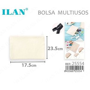 Borsa Multiuso Ilan 17.5x23.5cm con Chiusura a Cerniera, Sacchetto Portaoggetti - Product Image 1