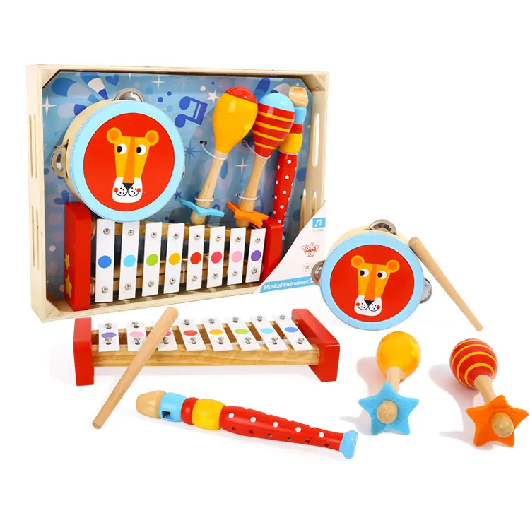 Kids Musical Instruments Kids Baby Eco Wooden Full Musical Instrument Set Toy For Children