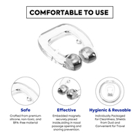 Vente flash : Bouchon nasal magnétique anti-ronflement, pince-nez en silicone à aspiration pour adultes, meilleur sommeil