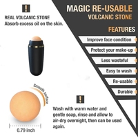 Rouleau absorbant l'huile pour le visage en pierre volcanique portable, lavable et réutilisable adapté à la peau de contrôle de l'huile