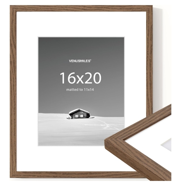 Handmade Premium Quality Walnut Wood 16x20 Inch Large Picture Frame Custom Vertical Horizontal Wall Hanging for Home Office