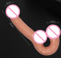 Consolador vibrador con correa sin tirantes para mujer, pene vibrador de doble cabeza, juguetes eróticos lésbicos para adultos, Juguetes sexuales para parejas
