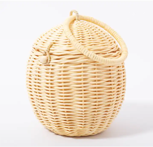 Best Seller Egg rattan basket with lid use as gift basket easter basket direct OEM ODM services sample 7 days