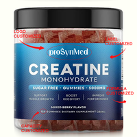 Gummies OEM de Créatine Monohydrate, Taurine et L-Carnitine 5000mg Sans Sucre Certifiées Naturelles – Complément Énergétique