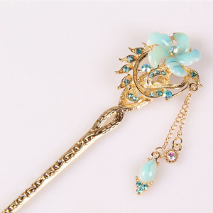 Mode Femmes Cheveux Bâton Épingle à cheveux Épingle À Cheveux Fleur Strass Coloré <span class=keywords><strong>Chignon</strong></span> - Product Image 4