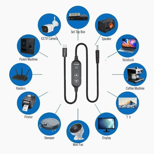 <span class=keywords><strong>C</strong></span>âble d'alimentation tressé USB-<span class=keywords><strong>C</strong></span> vers DC 100W avec mémoire de tension et 8 embouts DC pour ordinateurs portables, routeurs, <span class=keywords><strong>c</strong></span>âble USB-<span class=keywords><strong>C</strong></span> PD avec embouts adaptateurs DC - Product Image 4