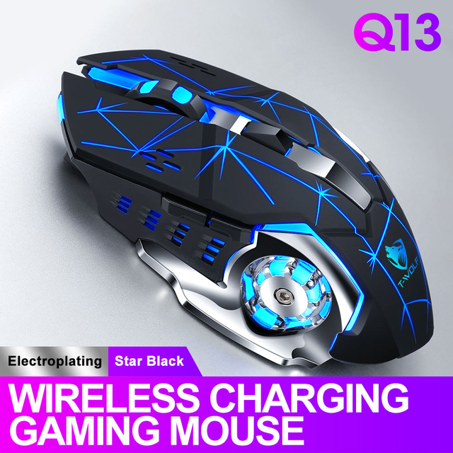 Silent Sport Wireless Gaming Mouse 2.4GHz Charging 7 Color Backlight Comfortable Breathable Gamer Mice for PC Laptop