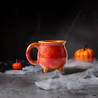 Mug en céramique fantaisie « Chaudron de Sorcière Magique » pour fête d'Halloween, 300 ml, écologique, compatible lave-vaisselle et micro-ondes, pour café/thé