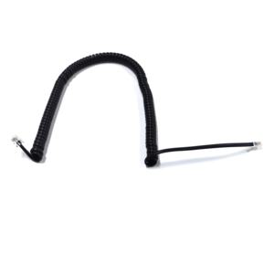 Cordon de téléphone spiralé 4P4C RJ9/RJ10/RJ22 de 25 pieds, noir, blanc, gris, câble récepteur bouclé pour téléphones filaires - Product Image 1