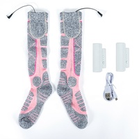 Chaussettes chauffantes d'hiver en gros, chaussettes chauffantes de ski, batterie rechargeable USB, chaussettes chauffantes électriques