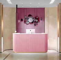 Meilleures ventes : comptoir de réception moderne personnalisé, comptoir de réception circulaire pour salon de manucure, mobilier de bureau