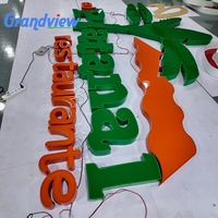 Lettres de signalisation publicitaire personnalisées en acrylique 3D, éclairées par LED, pour intérieur/extérieur, alimentées par transformateur, pour bâtiments commerciaux, magasins