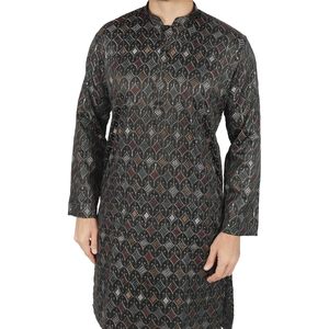 Ensemble Kurta Pajama pour homme Triloki, coton, imprimé numérique, tenue ethnique indienne traditionnelle, tenue de Diwali Puja - Product Image 4